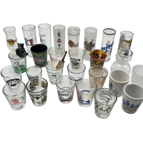 Unbranded Other - Lot of 25 Vintage Souvenir Shot Glasses Hard Rock Cafe Grand Ole Opry Travel H4